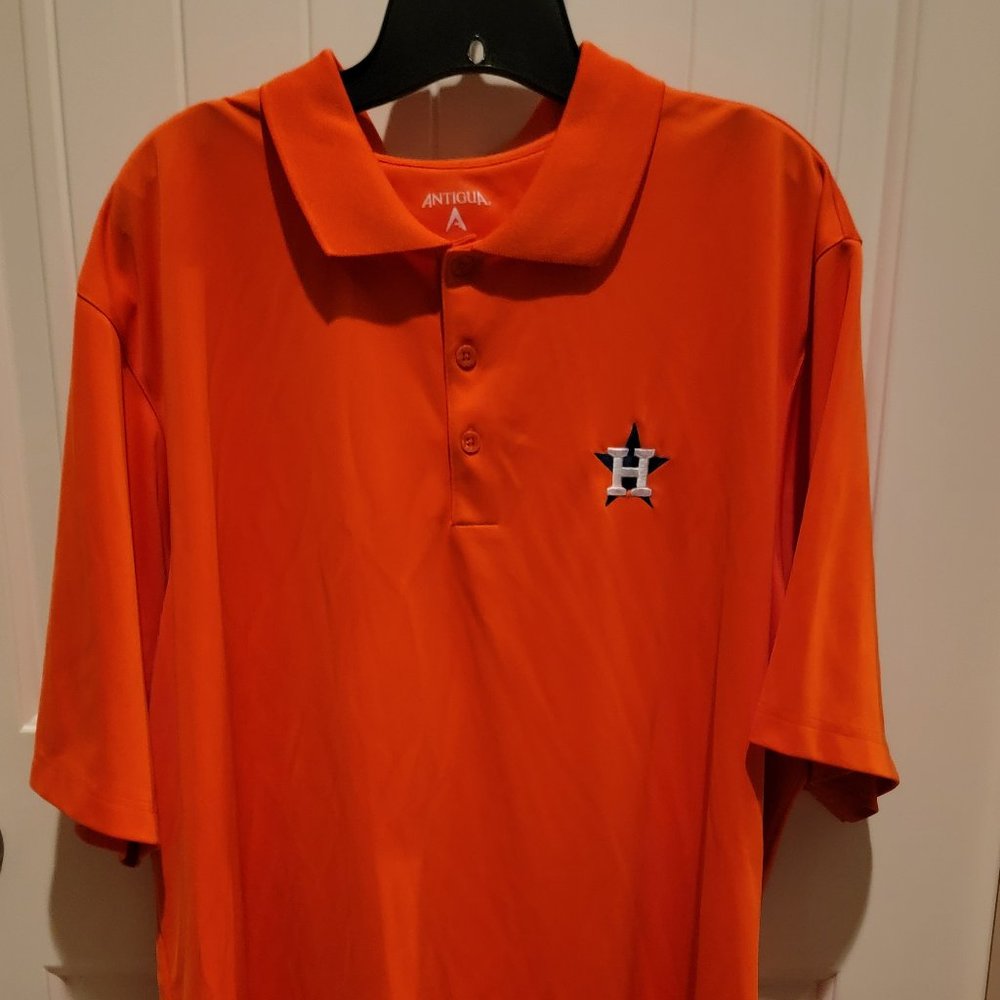 Houston Astros Antigua Orange Polo Shirt | Short Sleeve Top Size XXL